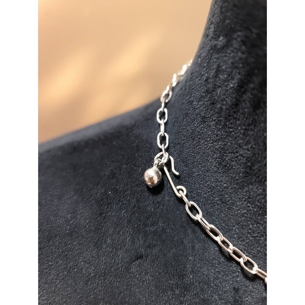 Women's Blue Heart Charm Necklace Hook Clasp Silver Chain Fashion Jewelry - Picture 6 of 6